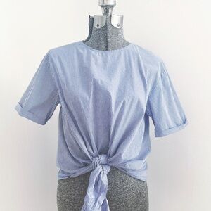 ZARA Blue Striped Women's Top